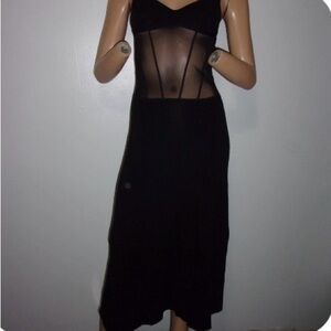 ZARA Chic and Classy Black Sheer Midriff Dress Small